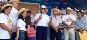 El mandatario Juan Orlando Hernández estuvo ayer en el lugar.